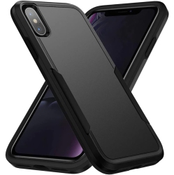 GENERIC [Defender] Case for Iphone Xs Max, Durable Hard [Shockproof] Heavy Duty Bumper Cover (Black)