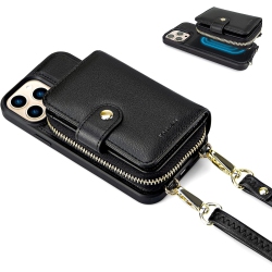 GENERIC Designed for Iphone 14 Pro Case Wallet With Rfid Blocking Card Holder, Magnetic Detachable Lanyard Strap Wristlet