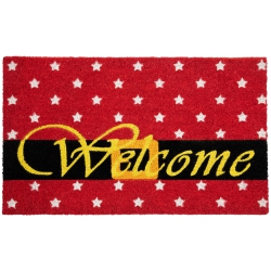 NORTHLIGHT And Black Santa Suit Buckle "welcome" Coir Christmas Outdoor Doormat 18" X 30" In Red
