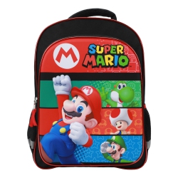 BIOWORLD Super Mario Bros. Logo Characters 16" Kids Backpack