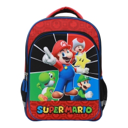 BIOWORLD Super Mario Bros. Super Star Characters 16" Kids Backpack