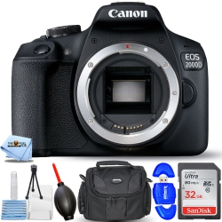 CANON Eos 2000D/rebel T7 Dslr Camera - Essential 32GB Gadget Bag Bundle