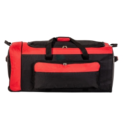 TRAVELWAY Cwc Collapsible Wheeled Duffle for Travel - Sports Equipment Bag (36 Inch) In Black/red