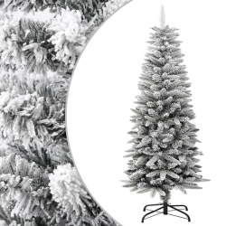 VIDAXL Artificial Slim Christmas Tree With Flocked Snow 120 Cm Pvc&pe