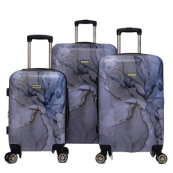 MASMAN Marbel Collection Set Of 3 Polycarbonat Suitcases With Tsa Lock - Lightweight And Expandable