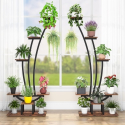 TRIBESIGNS 5-Tier Indoor Plant Stand Pack Of 2, Large Metal Plant Shelf