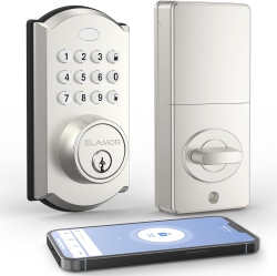 ELAMOR Keyless Entry Door Lock, Smart Lock With Bluetooth App Control, Digital Deadbolt Lock With Keypads Easy to Install