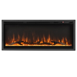 COSTWAY 42" Electric Fireplace Recessed Wall Mounted Freestanding With Remote Control