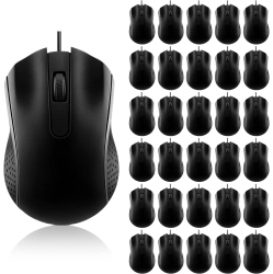 DOLAER 30 PCs USB Wired Mouse Computer 3 Button Mice Bulk Corded USB Mouse for PC Desktop Laptop Computer Office School Home Classroom Supplies