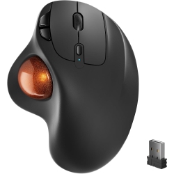 DOLAER Wireless Trackball Mouse, Rechargeable Ergonomic Mouse, Easy Thumb Control, Precise & Smooth Tracking, 3 Device Connection (Bluetooth Or USB)