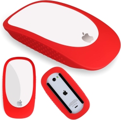 DOLAER Magic Mouse Cover Silicone Cover for Magic Mouse& Magic Mouse 2, Silicone Magic Mouse Ergonomic Grip Anti-Drop Protective Sleeve(Red)