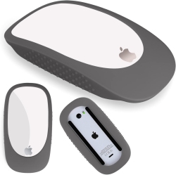 DOLAER Ultra Thin Cover for Magic Mouse& Magic Mouse 2, Silicone Case Cover \w Handle Grip for Magic Mouse 1&ii Anti-Drop Protective Sleeve(Dark Gray)