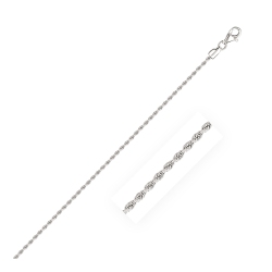 AVERA GROUP 2.0MM 14K Gold Diamond Cut Rope Anklet In White