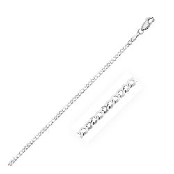 AVERA GROUP 2.6MM 14K Gold Curb Link Anklet In White