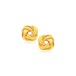 RCJ 14K Gold Intertwined Love Knot Stud Earrings In Yellow