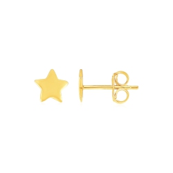 RCJ 14K Gold Post Earrings With Stars In Yellow