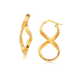 RCJ 14K Gold Polished Infinity Shape Drop Earrings In Yellow