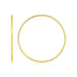 RCJ Endless Hoop Style Earrings In 14K Gold In Yellow