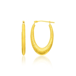 RCJ 14K Gold Hoop Earrings In A Graduated Texture Style In Yellow