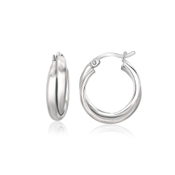 RCJ Sterling Dual Round Entwined Hoop Earrings In Silver