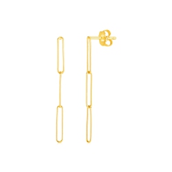 RCJ 14K Gold Paperclip Chain Dangle Earrings In Yellow