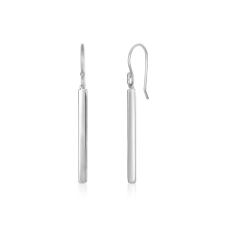RCJ Sterling Polished Bar Earrings In Silver