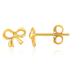 RCJ 14K Gold Bow Style Post Earrings In Yellow