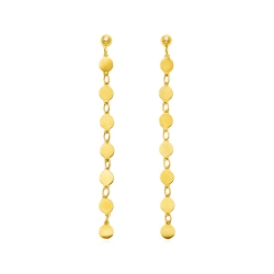 RCJ 14K Gold Post Dangle Earrings With Polished Circles In Yellow