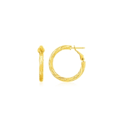 RCJ 14K Gold Petite Twisted Round Hoop Earrings In Yellow