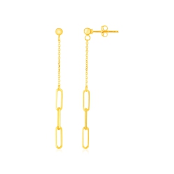 RCJ 14K Gold Paperclip Chain And Fine Link Earrings In Yellow