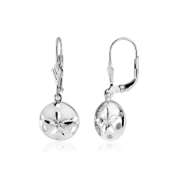 RCJ Sterling Silver Polished Dollar Dangle Earrings In Sand