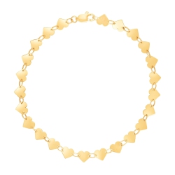 AVERA GROUP 14K Gold 7 Inch Mirrored Heart Chain Bracelet In Yellow