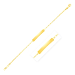 AVERA GROUP 14K Gold 7 Inch Paperclip Chain Bracelet With Bar In Yellow