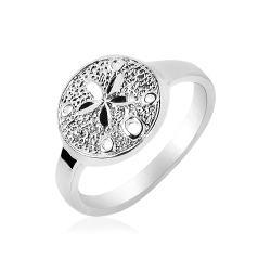 AVERA GROUP Sterling Silver Textured Dollar Ring In Sand