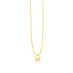 AVERA GROUP 14K Gold Polished Star Necklace With Diamond In Yellow