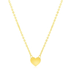 AVERA GROUP 14K Gold Polished Mini Heart Necklace In Yellow