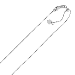 AVERA GROUP 14K Gold Adjustable Box Chain 0.7MM In White