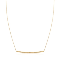 AVERA GROUP 14K Gold Thin Textured Bar Necklace In Yellow