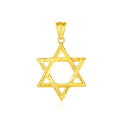 RCJ 14K Gold Star Of David Pendant In Yellow