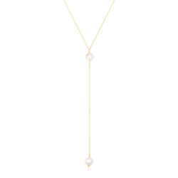 AVERA GROUP 14K Gold Lariat Necklace With Pearls In Yellow