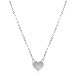 AVERA GROUP 14K Gold Polished Mini Heart Necklace In White