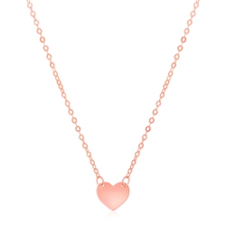 AVERA GROUP 14K Rose Polished Mini Heart Necklace In Gold