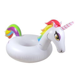 SWIM CENTRAL Inflatable Rainbow Unicorn Swimming Pool Party Inner Tube, 48-Inch