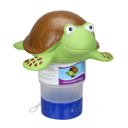 SWIM CENTRAL And Brown Floating Turtle Swimming Pool Chlorine Dispenser In Green