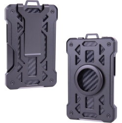 NAVOR Minimalist Wallet \w Airtag Holder, Money Clip, Rfid Blocking Front Pocket Metal Wallet, Slim Credit/business Card Holder Holds Up to 15 Cards