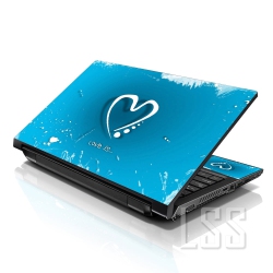LSS 17 17.3 Inches Laptop Notebook Skin Sticker \w 2 Wrist Pads - Reusable Cover Protector Vinyl Sticker Cover Decal Fits 17" - 19" - Heart Pattern