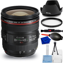 CANON Ef 24-70MM F/4.0L Is Usm Standard Zoom Lens - Essential Uv Filter Bundle