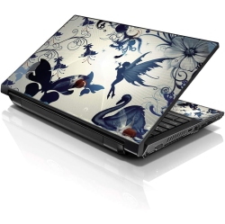LSS 17 17.3 Inches Laptop Notebook Skin Sticker \w 2 Wrist Pads - Reusable Cover Protector Vinyl Sticker Cover Decal Fits 17" - 19" - Flying Angels