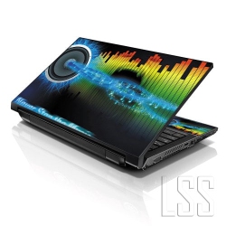 LSS 15 15.6 Inches Laptop Notebook Skin Sticker With 2 Wrist Pads - Reusable Cover Protector Vinyl Sticker Cover Decal Fits 13" - 16" - Musical Vibes