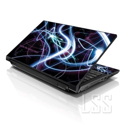 LSS 15 15.6 Inches Laptop Notebook Skin Sticker \w 2 Wrist Pads - Reusable Cover Protector Vinyl Sticker Cover Decal Fits 13" - 16" - Brain Activity